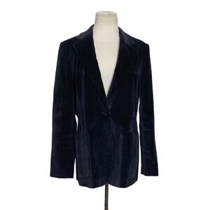 Harve Benard vintage black velvet one button blazer size 10